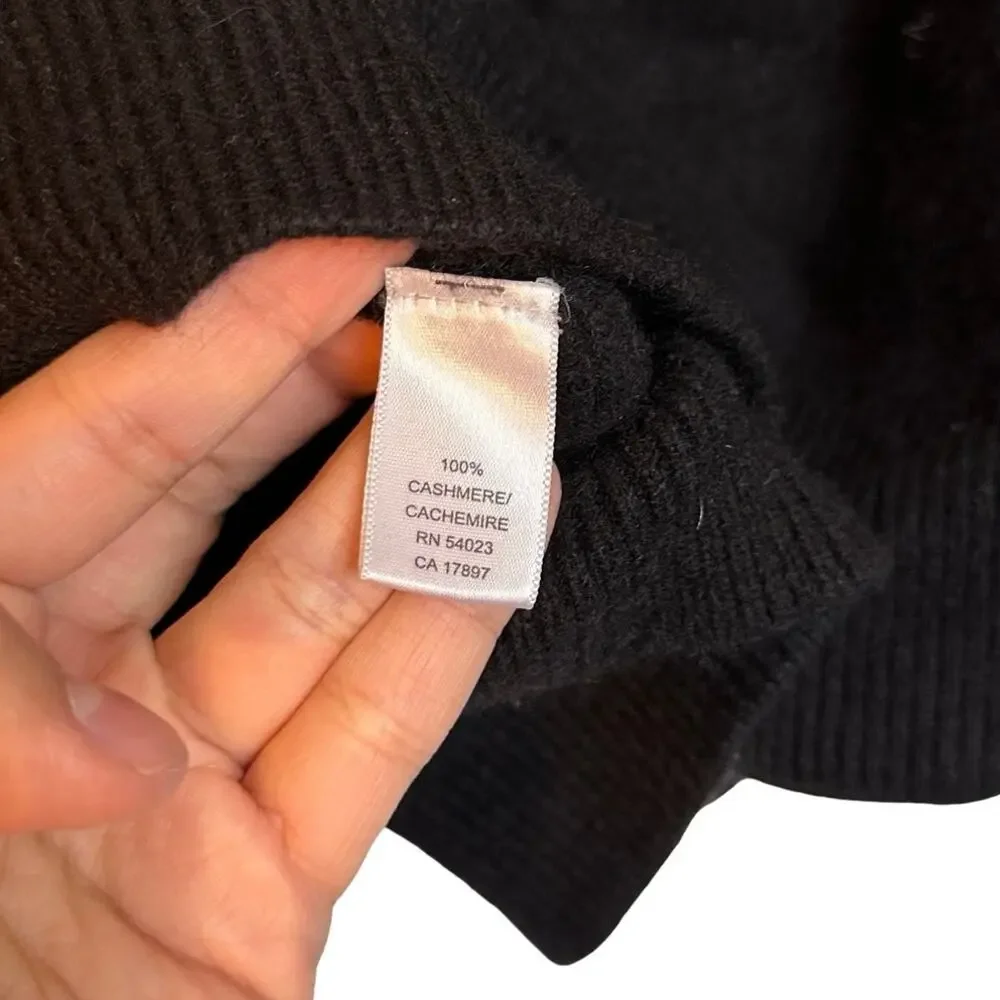 Banana Republic Cashmere Hoodie Black Hooded Sweater Minimalist Quiet Luxury M